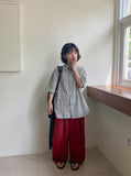 Jeans Pintuck Banding Balloon Wide Pants