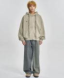 Laced Multi-Drawstring Zip-Up Hoodie