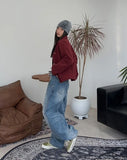 Pet Curved Button Denim Pants