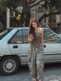 Salute Damage Balloon Denim Pants