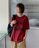 [Unisex] Rorun Printing Ringer Over Short Sleeve Tee