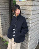Drew Corduroy Color Matching Button String Overfit Long Sleeve Jumper