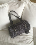 Band Camo Leopard Stud Baguette Shoulder Bag