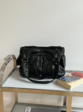 Wet vintage belt shoulder bag