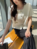 Meble Round Short Sleeve Tweed Jacket