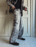 Rick smudging wide denim pants