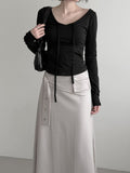 Hoodie Strap V-Neck Tee