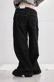 Band-layered low denim pants