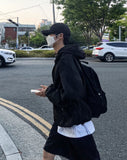 Summer barfice side banding wind hood jacket