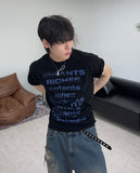 Turren Glitch Lettering Crop Short Sleeve Tee