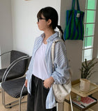 Myuna Summer Stripe Linen Over Shirt