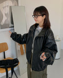 [unisex] Ecued leather over jumper
