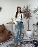 Dekai Curved Destroyed Jeans