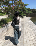 [A/M] Seulleon Cut Denim Washing Wide Pants