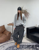 Tove Waffle Henley Neck Long Sleeve Tee