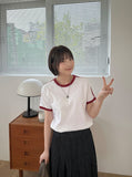 Endley Track Lace Ringer Short Sleeve Tee