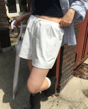 Momu stripe button lace cotton short pants