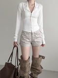 Renkit Hook Corset Collar Shirt