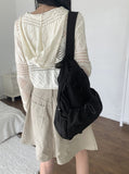 Killan Punched Button Knit Crop Long Sleeve Hood Cardigan