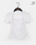 Dinta Mesh Shirring Short Sleeve T-Shirt