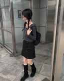 Ruba cargo string mini skirt