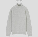 Yuo high neck half zip-up knit