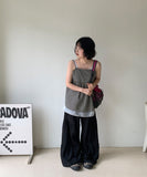 Udow Summer Shirring Banded Waist Wide Pants