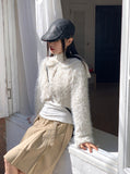 [MADE] Petyl Sailor Crop Mongle Fur Hook Cardigan