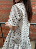 Totomi Dot Shirring Short Sleeve One Piece