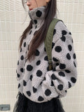 Ratmaru Dot Fleece Zip-Up Jumper