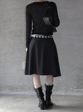 Stripe Unbalanced Skirt