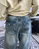 Hail Back Pocket Washed Denim Pants