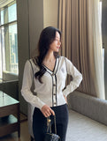 Thiel Rose Color Matching Knit Cardigan