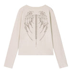 BONE WINGS Henley Neck Long Sleeve T-shirt