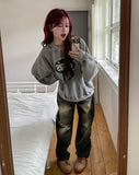 Oasis Crack Lettering Pigment Sweatshirt