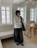 Calton Washing Denim Balloon Wide Pants
