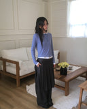 Horse Half Button Ribbed Long Sleeve T-Shirt