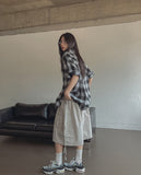 Play Diagonal Big Cargo Balloon Bermuda Pants