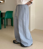 [BAONHAUS] Rebaca Stripe Banding Wide Pants