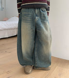 Teconi Washing Pintuck Balloon Wide Denim Pants