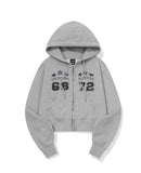 [2-WAY] Three Star CROP Hood Zip-Up
