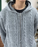 Lena Cable Hood Knit Zip-up