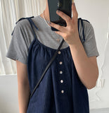 Leton Denim Sleeveless Blouse