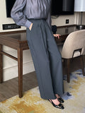 Look at Pintuck Straight Wide Slacks