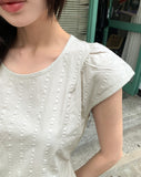 Hayo Ribbon Strap Cap Sleeve Short Sleeve Blouse