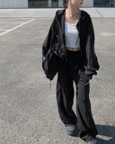 Nat Two-Way Cropped Hood Zip-Up