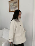 Riallo High Neck Boucle Half Coat