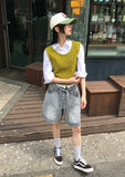 GRAY TEEN BERMUDA DENIM