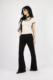 Cotton Bootcut Slim Pants