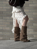 Autumn Lace Tiered Unbalanced Skirt